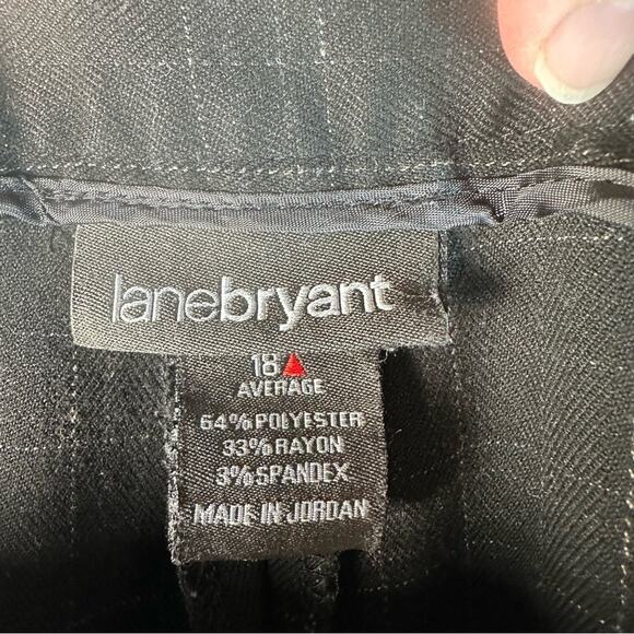 Lane Bryant trouser, black light gray plaid pockets, career evening plus size - Picture 4 of 9